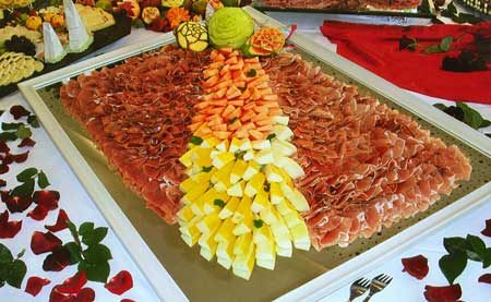 Melonen-Schinken-Platte